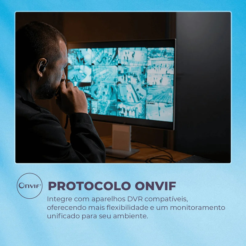 Câmera Segurança Nuvem Wifi, Botão Chamada, Alexa Cor Branco