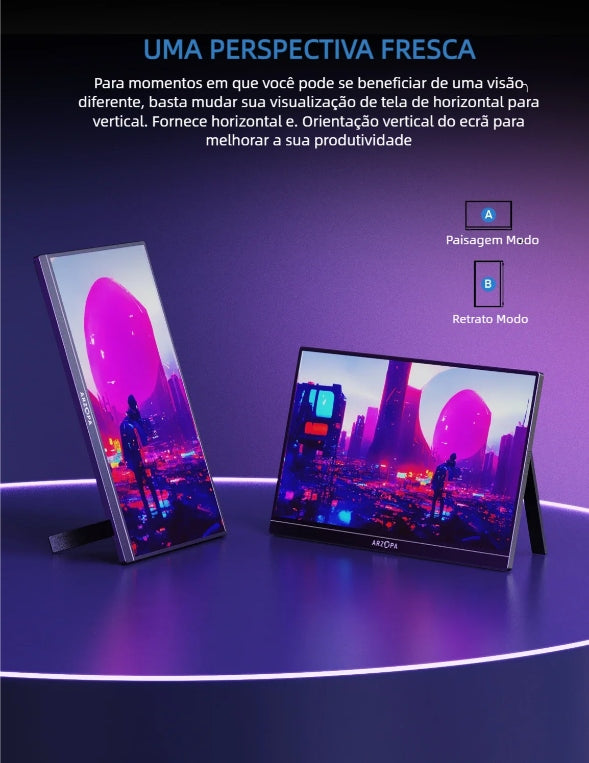 Monitor Portátil Arzopa Z1fc 16,1 144hz Ultrafino 1080p + Capa Suporte