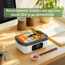 Caixa de Almoço Elétrica Portátil com Isolamento Térmico - Aquecimento Rápido , Recipiente à Prova de Vazamentos em Aço Inoxidável ), Bateria de Lítio Integrada, Sem Necessidade de Água, Ideal para Escritório, Escola e Viagens