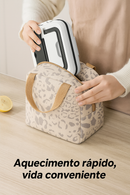 Caixa de Almoço Elétrica Portátil com Isolamento Térmico - Aquecimento Rápido , Recipiente à Prova de Vazamentos em Aço Inoxidável ), Bateria de Lítio Integrada, Sem Necessidade de Água, Ideal para Escritório, Escola e Viagens