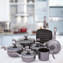 Jogo de Panelas 7 Peças Indução Gás Conjunto de Panelas Revestido em Cerâmica Granito Antiaderente Frigideira