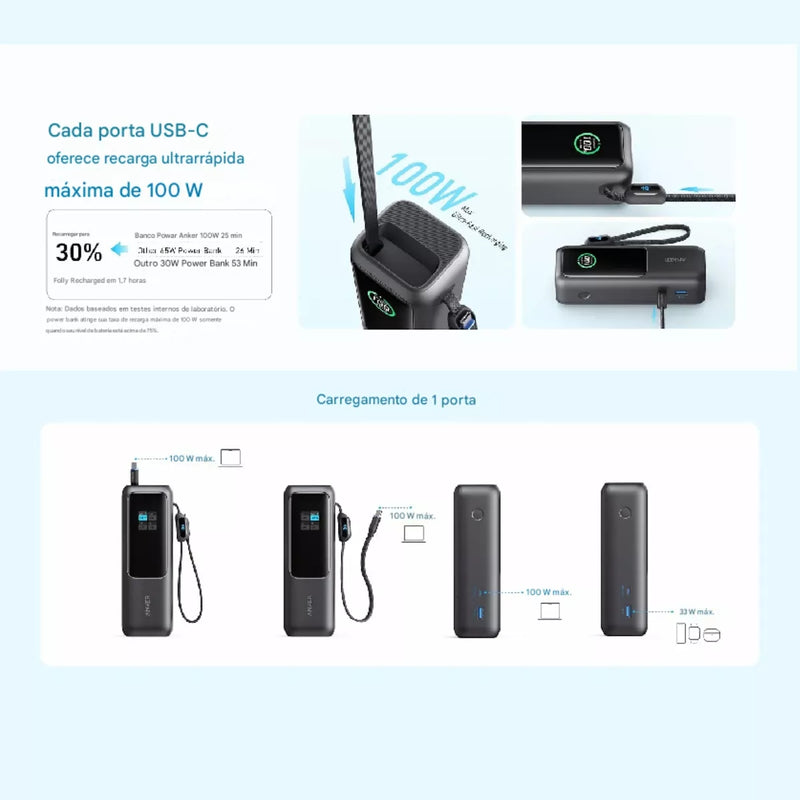 Powerbank Anker 165w 25000mah (Autorizado Para Transporte Em Avião)