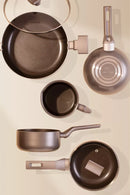 Jogo de Panelas 7 Peças Indução Gás Conjunto de Panelas Revestido em Cerâmica Granito Antiaderente Frigideira