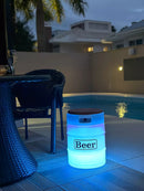 Barril Cooler | Banco | Caixa Térmica Led Rgb Recarregável