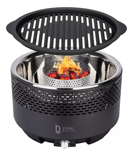 Churrasqueira portátil a carvão biscuitt Steak Master Smoke & Fire Usb com Bag