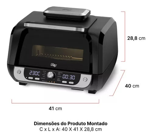 Fritadeira Elétrica Air Fryer WAP Barbecue Digital