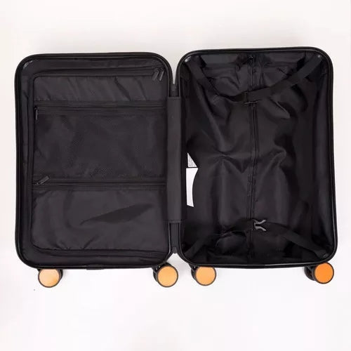 Mala De Viagem Preta 10 kg Com Adesivos (Tamanho perfeito para levar na cabine)