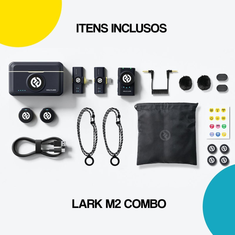 Microfone Hollyland Lark M2 Duo Combo Cor Preto