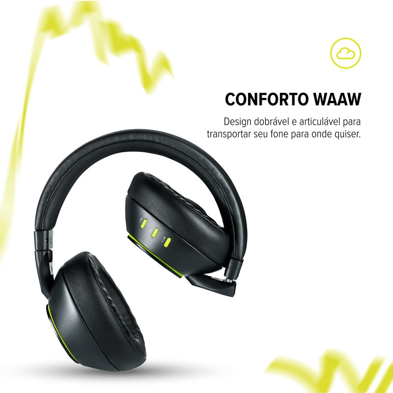 Fone de Ouvido Bluetooth WAAW By Alok Sense 310 Cancelamento de Ruído e Assistente de Voz (Até 40 Horas de Reprodução)