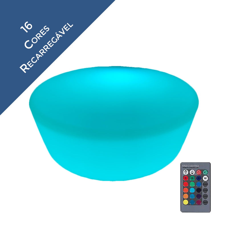 BASE ILUMINADA REDONDA LED RGB SEM FIO