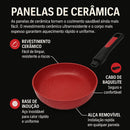 Jogo de panelas 19 peças luxo Cerâmica Titanio ( Fogão indução e comum )