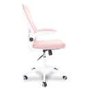 Cadeira de Escritório Flexy Way Branca Tela Mesh Rosa, Base Giratória e Sistema Relax