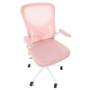 Cadeira de Escritório Flexy Way Branca Tela Mesh Rosa, Base Giratória e Sistema Relax