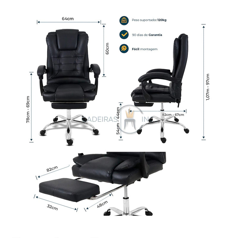 Cadeira de Escritório Presidente Big Boss Ergonômica