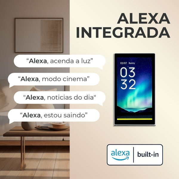 Painel Central Inteligente Minipad Automação Com Alexa (Bivolt)